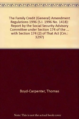 Family Credit (General) Amendment Regulations 1996 (S. I. 1996 No. 1418)