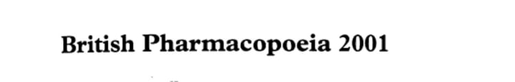 British Pharmacopoeia 2001