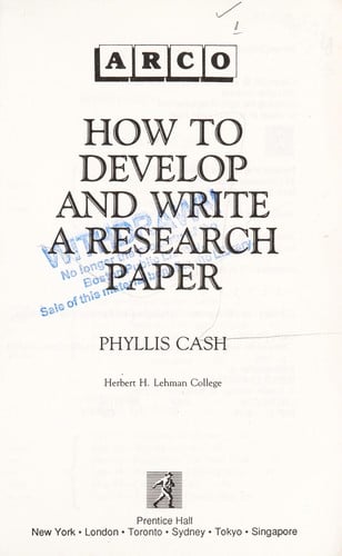 How Develop Write Research Pap Cash