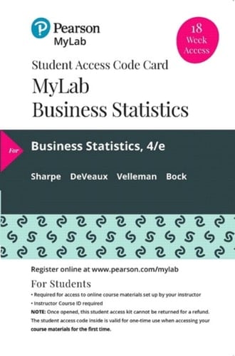 MyLab Statistics with Pearson eText Access Code for Business Statistics