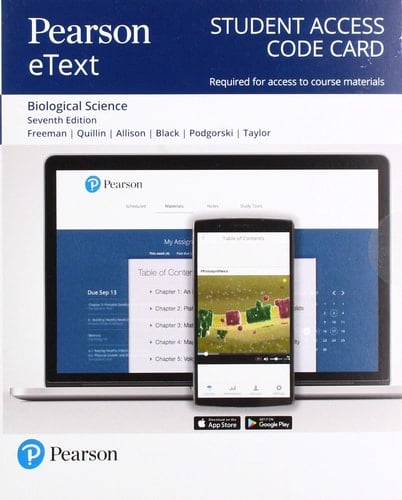 Pearson Etext Biological Science Access Card