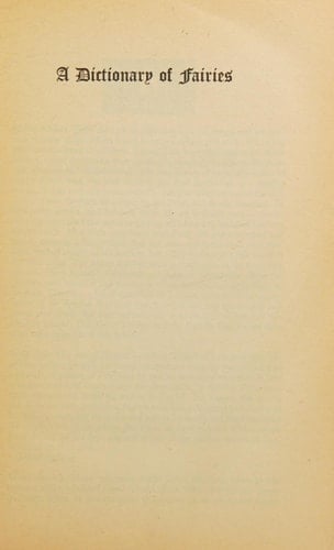 Dictionary Of Fairies