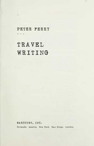 Travel writing