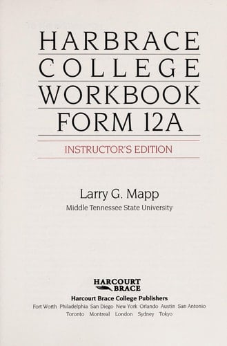 The Harbrace College Workbook