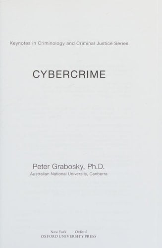 Cybercrime (Keynotes Criminology Criminal Justice)