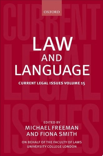 Law and Language: Current Legal Issues Volume 15