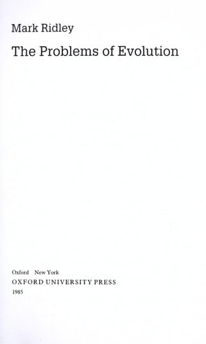 The Problems of Evolution