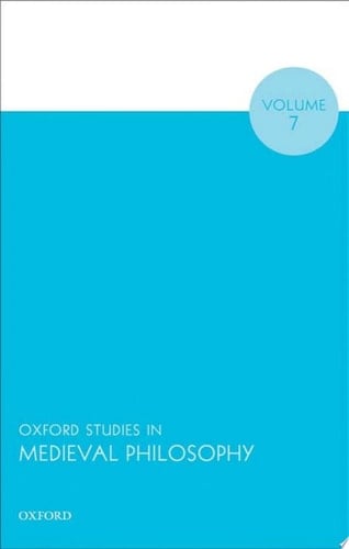 Oxford Studies In Medieval Philosophy