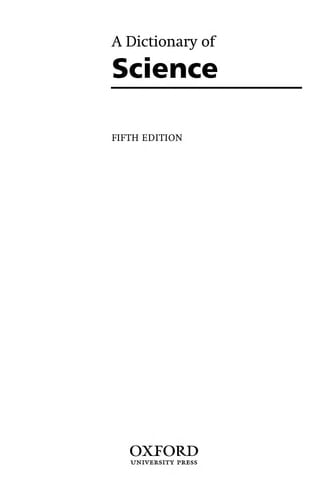 A Dictionary of Science (Oxford Quick Reference)