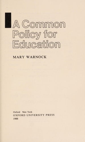 A Common Policy for Education