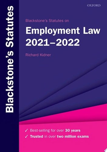 Blackstone's Statutes on Employment Law 2021-2022 (Blackstone's Statute Series)