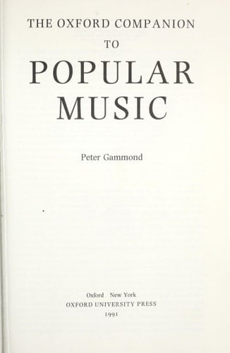 The Oxford Companion to Popular Music