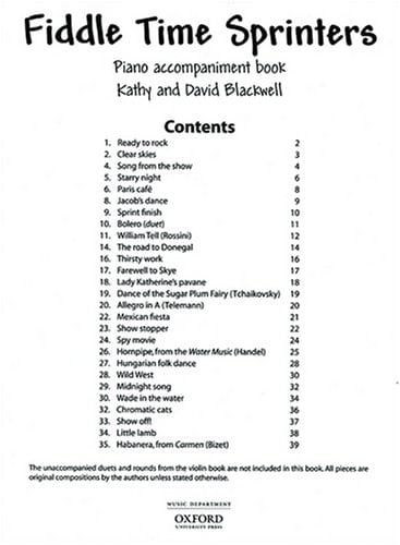 Fiddle Time Sprinters piano accompaniments