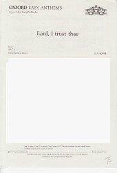 Lord, I Trust Thee: Vocal Score