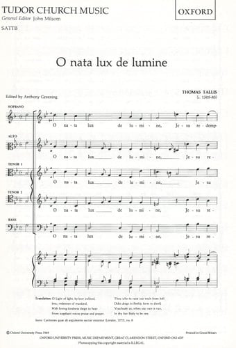 O nata lux de lumine (Tudor Church Music, TCM82 (rev.))