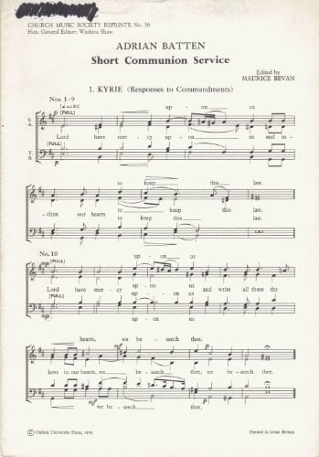 Short Communion Service Satb Unacc Cmsr36 (Church Music Society Publications)