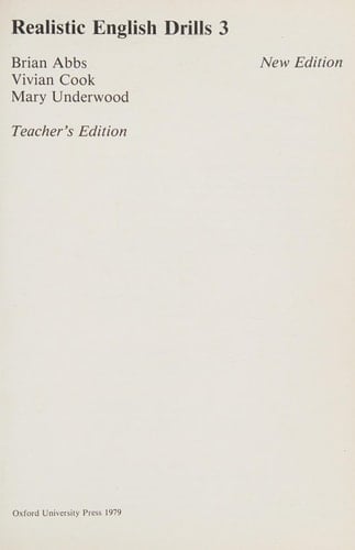 Realistic English: Drills - Tchrs' Bk. 3
