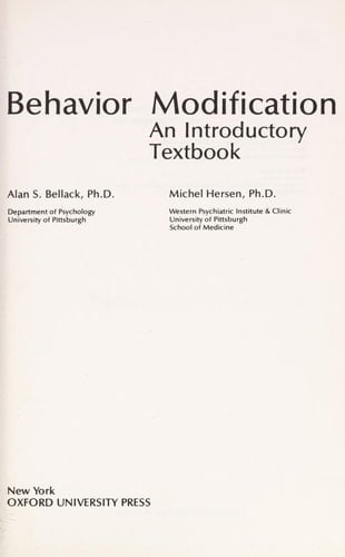 Behavior Modification: An Introductory Textbook