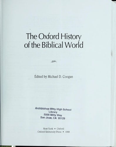 The Oxford History of the Biblical World
