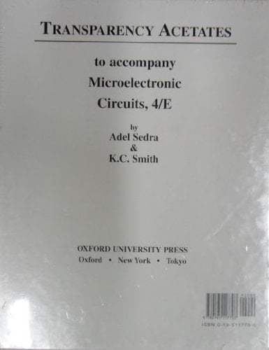 Transparency Acetates to Accompany Microelectronic Circuits, Fourth Edition
