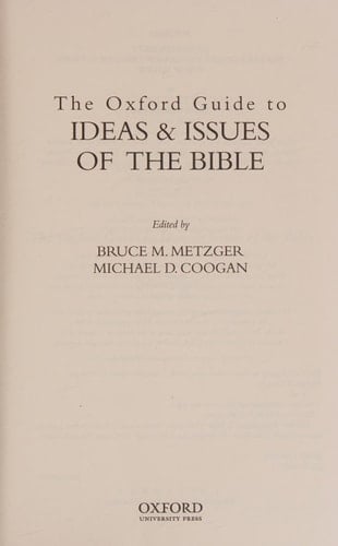 The Oxford Guide to Ideas & Issues of the Bible