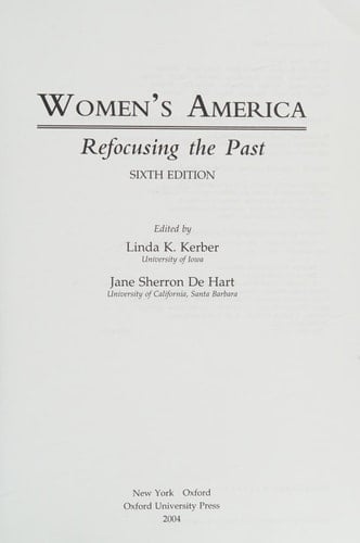 Women's America Refocusing the Past