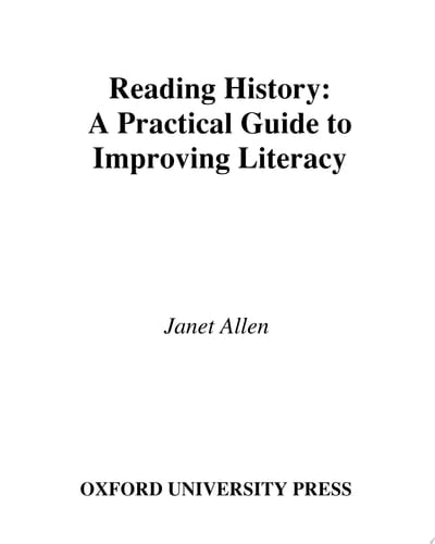 Reading History: A Practical Guide to Improving Literacy