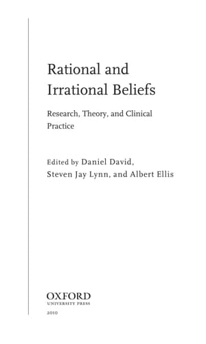 Rational and Irrational Beliefs: Research, Theory, and Clinical Practice