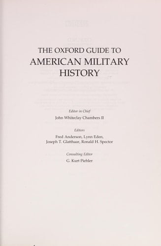 The Oxford Guide to American Military History