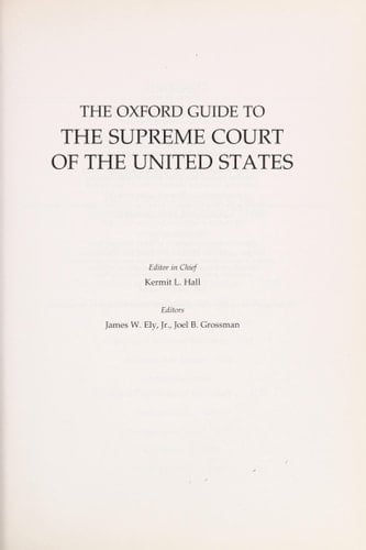 The Supreme Court of the United States (The Oxford Guide to)
