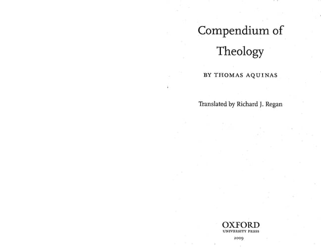 Compendium of Theology By Thomas Aquinas