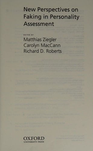New Perspectives on Faking in Personality Assessments