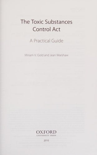 The Toxic Substances Control Act