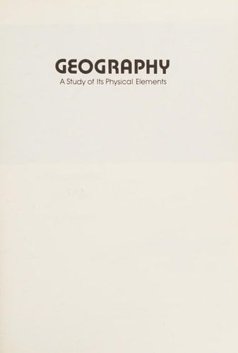 Geography: A study of its physical elements