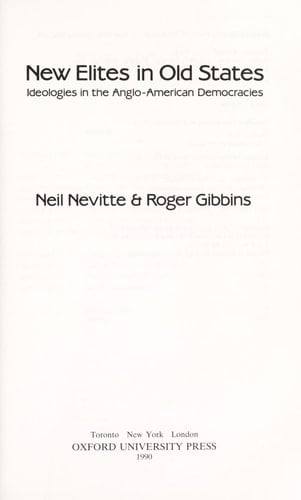 New Elites in Old States: Ideologies in the Anglo-American Democracies