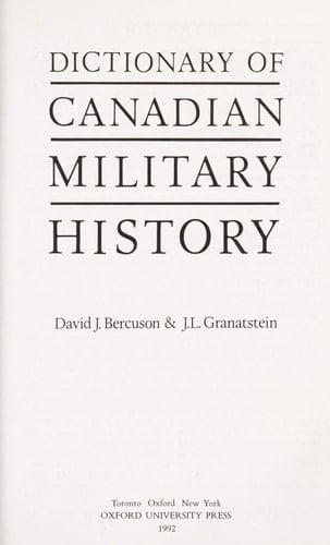 Dictionary of Canadian Military History