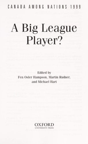 Canada among Nations 1999: A Big League Player?