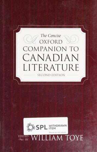 The Concise Oxford Companion to Canadian Literature