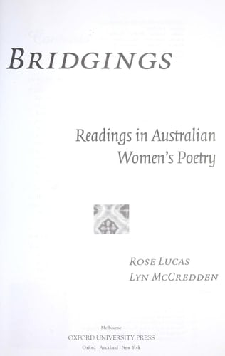 Bridgings: Readings in Australian Women's Poetry