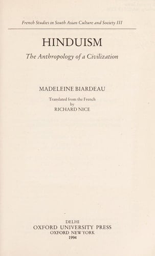 The Anthropology of a Civilization (French Studies on South Asian Culture and Society, III)