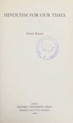 Hinduism for Our Times