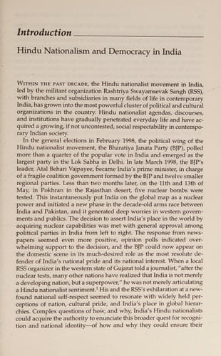 The Saffron Wave: Democracy and Hindu Nationalism in Modern India by Hansen, Thomas Blom (1999) Paperback