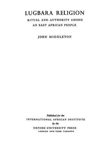 Lugbara Religion