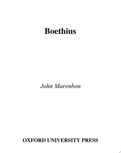 Boethius (Great Medieval Thinkers)