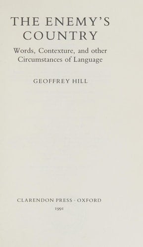 The Enemy's Country: Words, Contexture, and Other Circumstances of Language