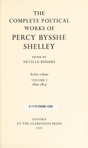 The complete poetical works of Percy Bysshe Shelley;