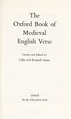 The Oxford Book of Medieval English Verse (Import)