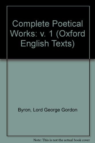 The Complete Poetical Works: Volume I (|c OET |t Oxford English Texts)