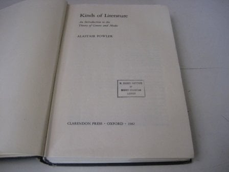 Kinds of Literature: An Introduction to the Theory of Genres and Modes