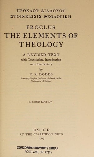 The Elements of Theology